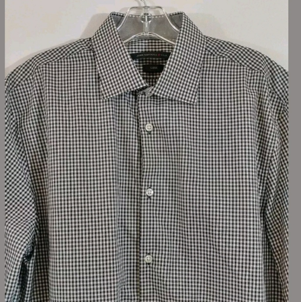 John Varvatos Luxe Men's Size 16 Black White Check
